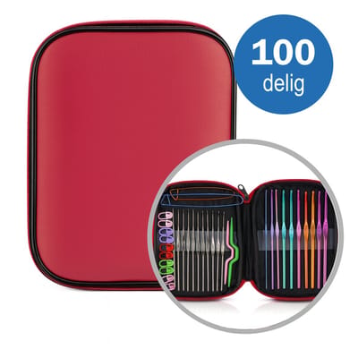 DIVERZA Haaknaalden – 100-delige Haaknaaldenset – Haken voor beginners en gevorderden – Cadeau geschenk