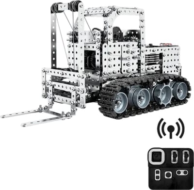 Metalen Bouwpakket Heftruck – Volledig RC Bestuurbaar - 1450+ Onderdelen – 26x13x13 cm