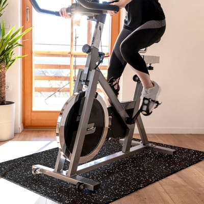 Vloerbeschermingsmat - Fitnessmat Ondervloer - Apparaten Beschermen - Geluiddempend Schokabsorberend - 100 x 150 cm - Zwart