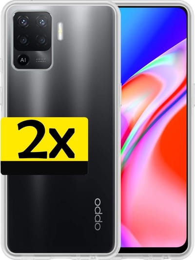 Hoesje - 2 Stuks - Geschikt voor OPPO A94 - Sterk & Shockproof - Case Siliconen - Back Cover - Telefoon Hoes - Telefoonhoesjes - Transparant