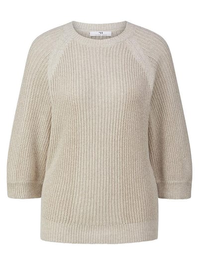 Trui ronde hals Van Peter Hahn beige