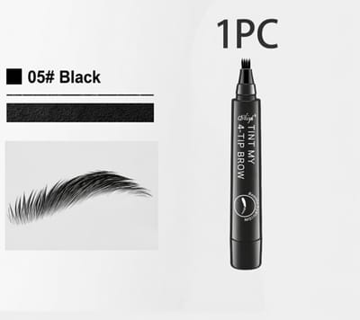 Wenkbrauwpotlood Waterproof 4 Tip Microblading Effect – Natuurlijk Volle Wenkbrauwen – Langhoudend – 1 Stuk Kleur Zwart Code 5