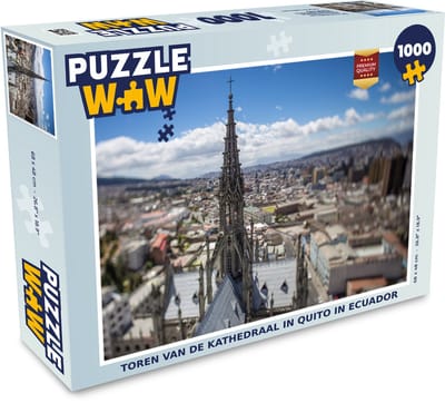 Puzzel Toren van de kathedraal in Quito in Ecuador - Legpuzzel - Puzzel 1000 stukjes volwassenen