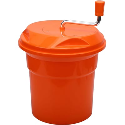 Salade Droger met Rem Systeem 12L Grote Capaciteit Sla Droger Handmatige Groente Droger voor Keuken Commercieel Huis orange