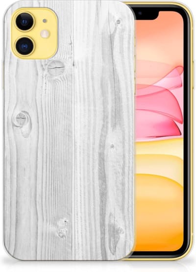 Apple iPhone 11 Bumper Hoesje White Wood