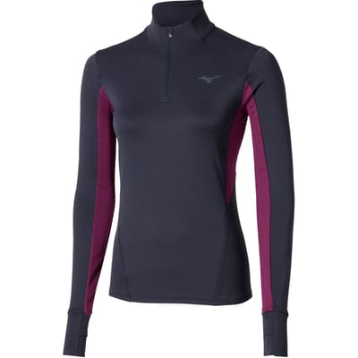 Mizuno Active Warmalite Half Zip Hardloopshirt Dames-Blauw