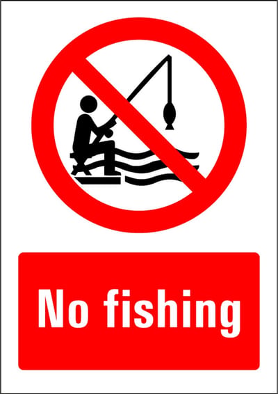 No fishing bord - kunststof 210 x 297 mm