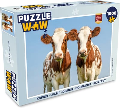 Puzzel Koeien - Lucht - Dieren - Boerderij - Portret - Legpuzzel - Puzzel 1000 stukjes volwassenen