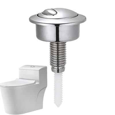 Toilet Spoelknop - Dubbele Knop - Toilet Onderhoud - Gesloten Dubbele Spoeler - 10 x 6 x 6 cm - Zilver