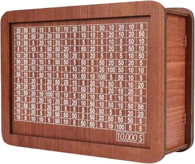 Houten Spaarpot - Geldkist Decoratie - Geld Besparen - Duurzaam Hout - 22.8 x 16.5 x 3.2 cm - Natuurlijk Hout