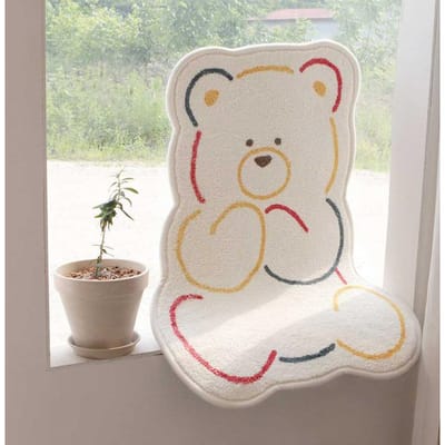 Imitatie Kasjmier Kleed Woonkamer Tapijt Antislip Slijtvast Slaapkamer Decoratie Cartoon Pluizig Zacht Hoge Kwaliteit Wit Kleed 40x60cm beige