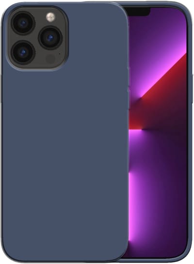 Smartphonica Siliconen hoesje voor iPhone 13 Pro Max case met zachte binnenkant - Donkerblauw geschikt voor iPhone 13 Pro Max