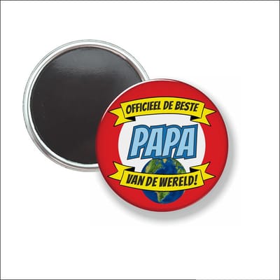 Button Met Magneet 58 MM - Officieel De Beste Papa Van De Wereld - NIET VOOR KLEDING