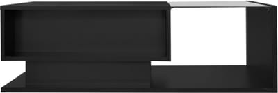 Gotagee Hoogglans salontafel 100x50x32 cm - met glazen blad en laden, met 1 lade, met LED-verlichting, zwart