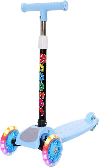 IBBO® - 3 wheel scooter - Children's scooter with height - adjustable handlebar - Foldable - Three Wheel Glowing Balance Scooter - Blauw