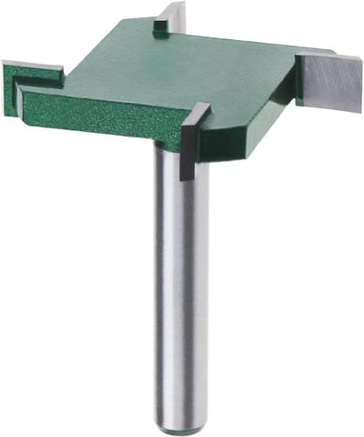 4-Wing Spoilboard Surfacing Freesbit met 1/4'' Shank voor Houtbewerking - T-type Sleuffrees met 1-19/32" Snijdiameter en 1/4'' Snijlengte voor Precisiewerk in Hout