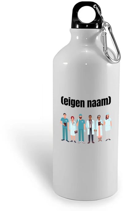 Hacebo® - doktoren team met eigen naam waterfles - Dokter - iemand die dokter is - ziekenhuis - zuster - verjaardag - cadeau - kado - water fles - 400ML