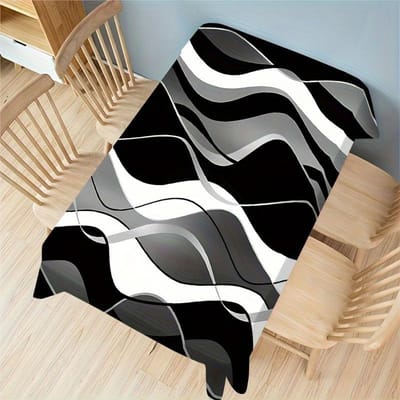 1 st Modern & Abstract Golvend Tafelkleed Polyester Stof Print Boho Keuken Eetkamer Decor Rechthoekige Tafelhoes Huisdecoratie 100x145cm