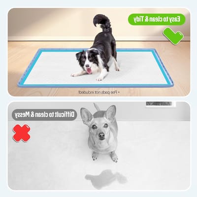 Hondentoilet Mat 34" x 22" - Lekvrije Silicone Pee Tray met Hoge Randen voor Puppy, Kat en Konijn, Ideaal voor Training en Vloerbescherming