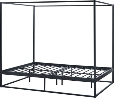 Hemelbed Kristianstad met bedbodem 140x200 cm zwart
