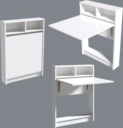 Opklapbare Eettafel - Stijlvol Wit - Ruimtebesparend 70x96x15cm - Duurzaam Melamine