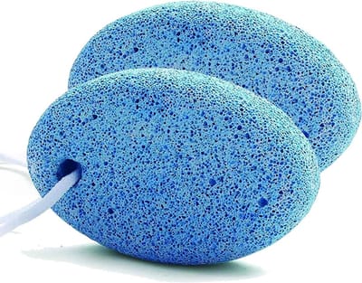 Puimsteen Set - Exfoliërende Stenen - Voetbehandeling - Set van 2 - 9-9.5 cm - Grijs
