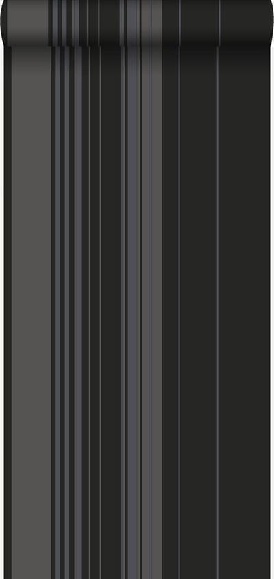 Origin Wallcoverings behang strepen zwart en glanzend brons - 53 cm x 10.05 m - 346227