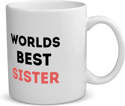 Akyol - worlds best sister koffiemok - theemok - Zus - de beste zus - verjaardagscadeau - verjaardag - cadeau - cadeautje voor zus - zus artikelen - kado - geschenk - gift - 350 ML inhoud