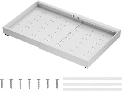 Uittrekbare Kastorganizer - Schuiflade Organizer - Keuken Opbergen - Zelfklevend Ontwerp - 43B x 10H cm - Zwart