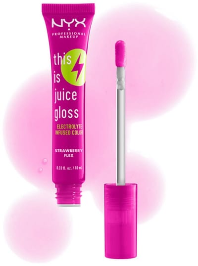 NYX Professional Makeup - This is Juice Gloss - 03 Strawberry Flex - Shiny, Hydraterende Effect - Electrolyte Infused Color - Lipgloss - VEGAN - 10 ml