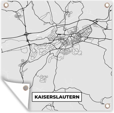 Tuin poster Stadskaart - Duitsland - Plattegrond - Kaiserslautern - Kaart - 200x200 cm - Tuindoek