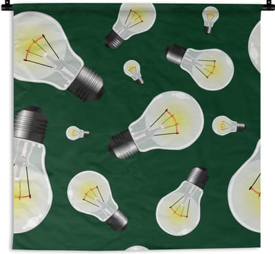 Wandkleed - Wanddoek - Lampen - Patronen - Licht - 90x90 cm - Wandtapijt