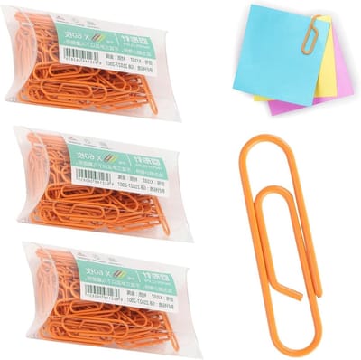 Kleurige Paperclips - 180 Stuks Kleine Klemmen voor Kantoor en School Documenten - Oranje, Organiseren, Kantoorbenodigdheden, Schoolartikelen