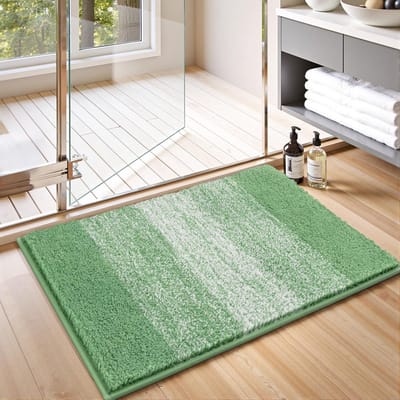 Badmat, antislip, zacht, dik, groen, wasbaar, superabsorberend, wollig, sneldrogend, douchemat, microvezel, klein, 50 x 80 cm