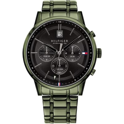 Tommy Hilfiger 1791634 Zwarte Wijzerplaat Chronograaf Herenhorloge 44mm groen