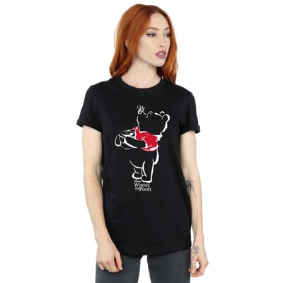 Disney Dames/Dames Winnie De Poeh Tekening Katoenen Vriendje T-shirt (Zwart)