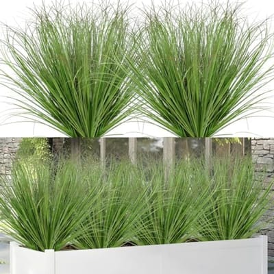 PromoHome Kunstmatig Tarwegras Set van 12 Stuks - Realistische Kunstplanten voor Buiten - UV-Bestendig en Weerbestendig - Donkergroen - Decoratie voor Tuin, Terras en Binnenhuis