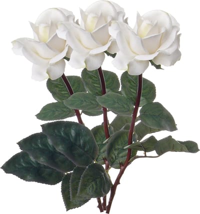 Top Art Kunstbloem roos Caroline - 3x - wit - 70 cm - zijde - kunststof steel - decoratie bloemen