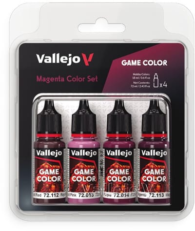 Vallejo Hobbyverf Acrylverf - 72388 Game Color - Magenta Kleurenset - Acryl Set 4x Verf set - 4x 18 ml
