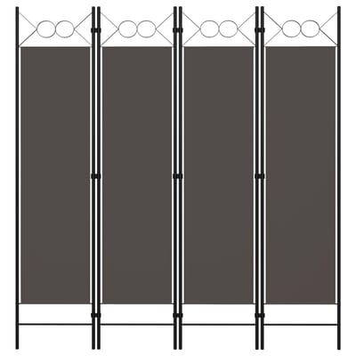vidaXL - Kamerscherm - met - 4 - panelen - 160x180 - cm - antraciet