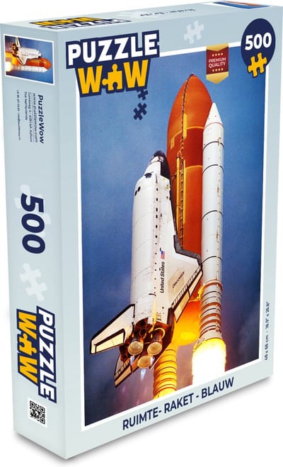 Puzzel Ruimte- Raket - Blauw - Legpuzzel - Puzzel 500 stukjes