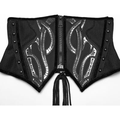 Punk Rave - Gothic Korset - Cyberpunk Corset - XS-S tot XL-XXL - voor Vrouwen - zwart