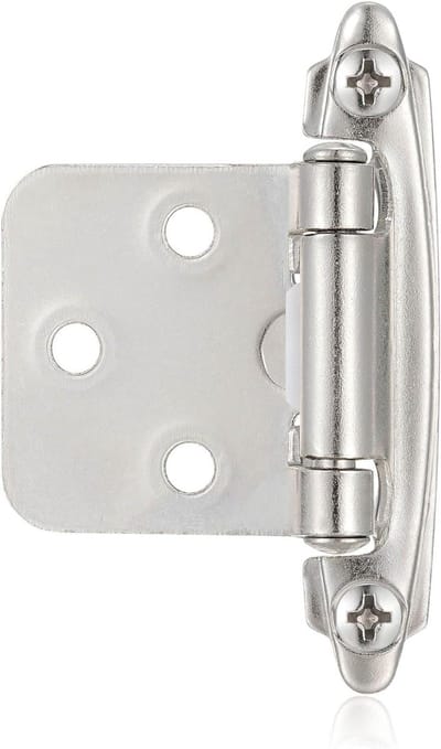 Kastscharnieren Set - Keukenkast Scharnieren - Kasten Monteren - Zelfsluitend Mechanisme - 1/2 inch Overlay - Geborsteld Nikkel