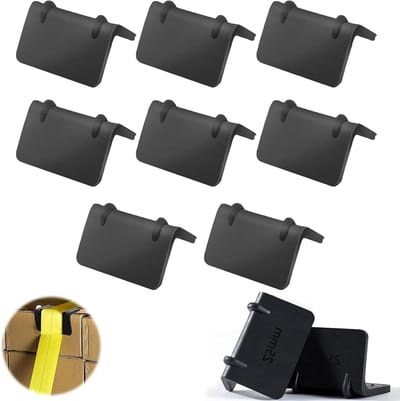 Randbescherming met Ratel - Spanband Beschermers - Lading Zekeren - Onbreekbaar Kunststof - 25 mm Breed - Zwart