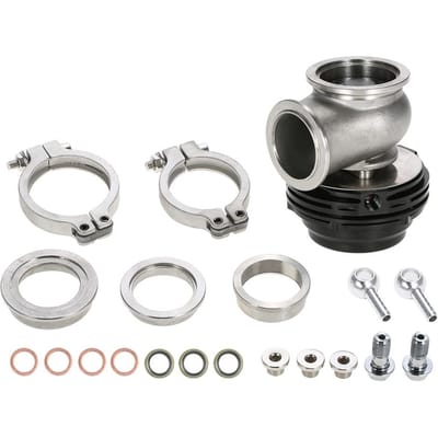 Soupape de décharge d'échappement externe noire de 38 mm pour brides de serrage MVS V-BAND (14PSI) noir