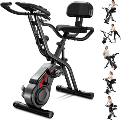 Opvouwbare Hometrainer - Indoor Fiets - Thuis Fitness - 5-in-1 Functies - 136 kg Belastbaar - Zwart