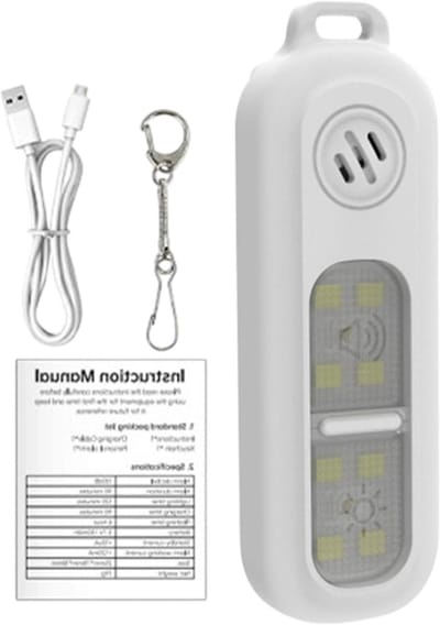Persoonlijk Alarm - Veiligheidssleutelhanger - Zelfbescherming Buiten - 130 dB Geluid - 8.5 x 6 x 2 cm - Wit