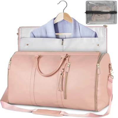 NordHaus Dames Reistas - Weekendtas - Kledinghoes Tas 2-in-1 - Waterdicht & Opvouwbaar - 55x32x26 cm Roze