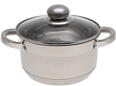 RVS Pan met Deksel 2.45L 18cm - Geschikt voor Inductie
