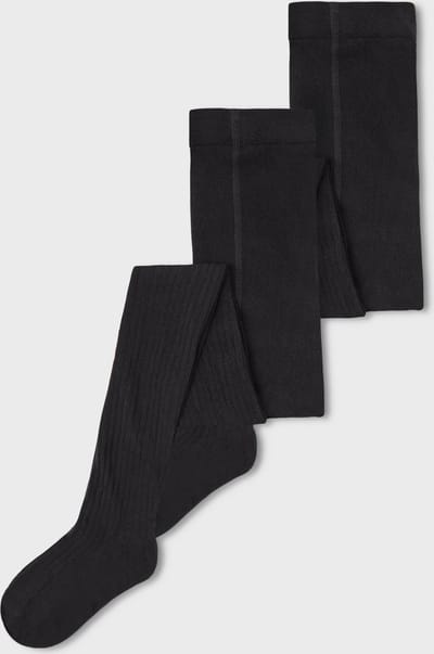 NAME IT NKNPANTYHOSE RIB 2P NOOS Meisje Panty - Maat 146/152